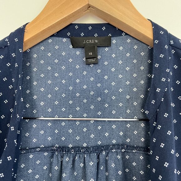 J. Crew Navy + White Wrap Blouse - Picture 6 of 7